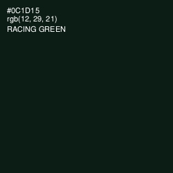 #0C1D15 - Racing Green Color Image